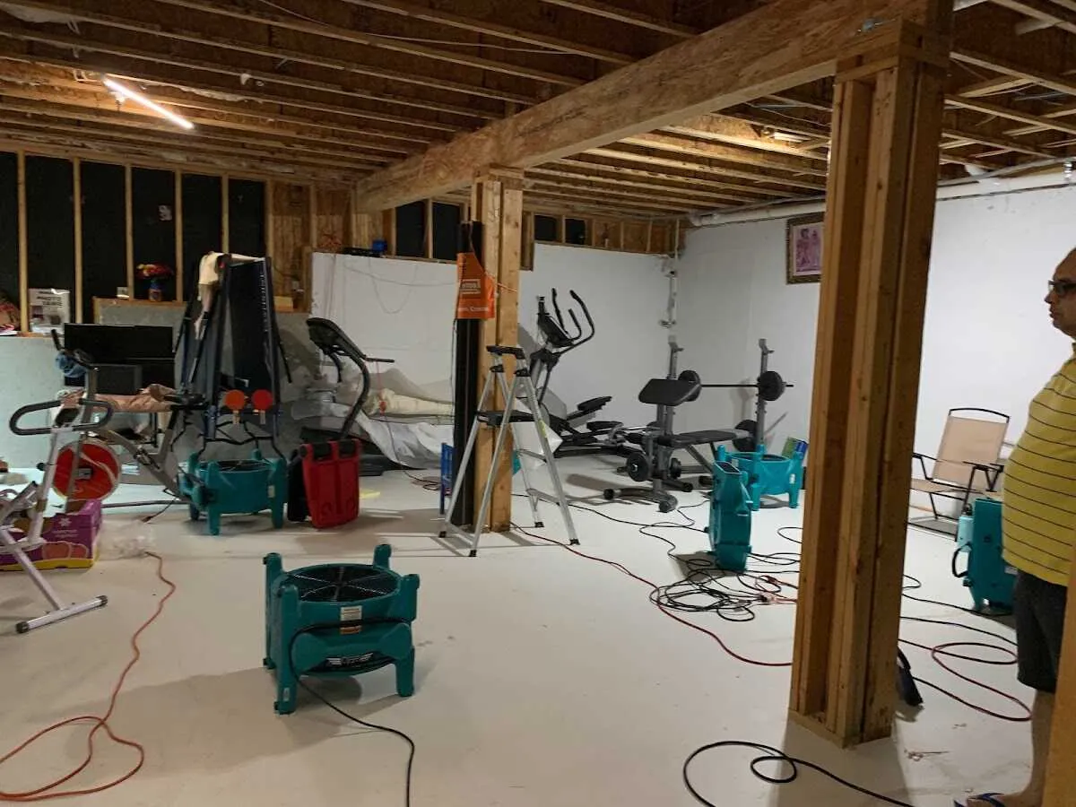 Basement drying equipment setup for Structural Drying in Nebraska City
